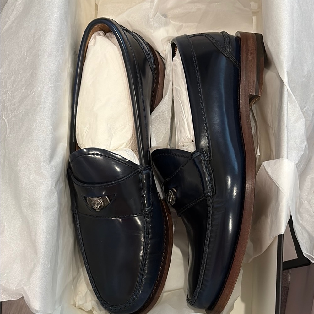 Men's Navy Loafers Gucci